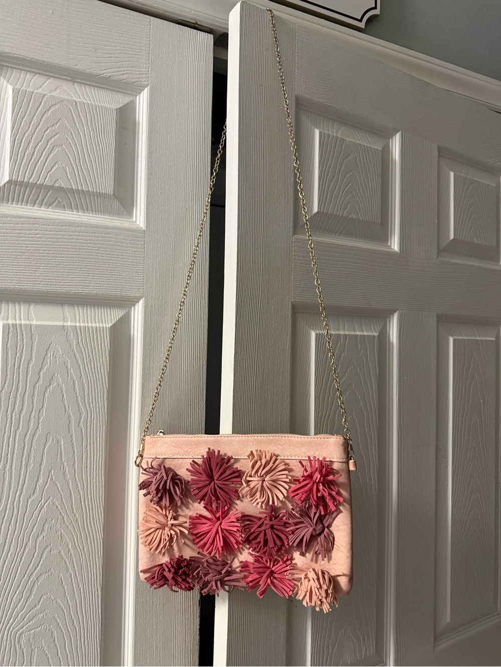 Kiss Me Couture Pom Pom Crossbody Bag